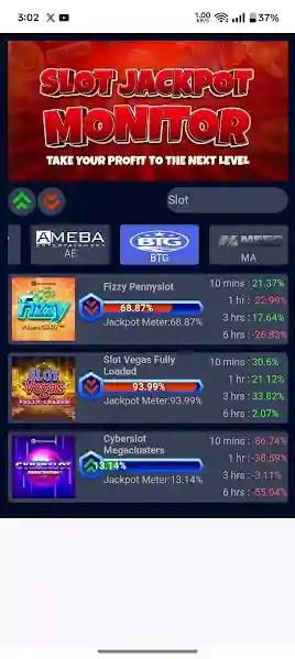 Screenshot of Slot Jackpot Monitor Winning Odds